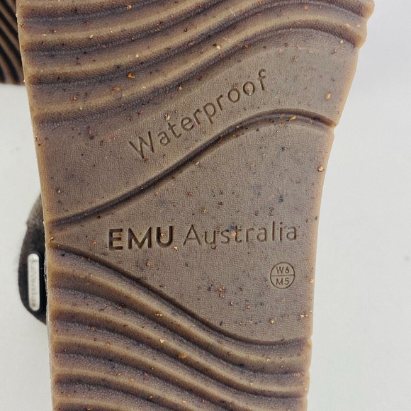 Womens 6 Emu Australia Tasman Mini Sheepskin‎ Ankle Boots Gray Suede Waterproof - Picture 8 of 9